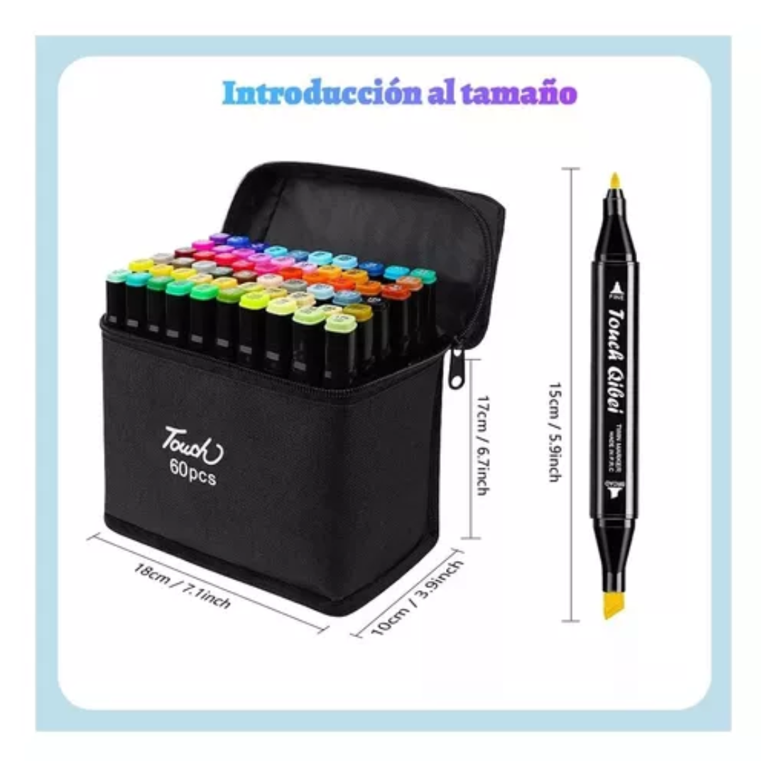 Set de 60 Plumones Marcadores de Alcohol