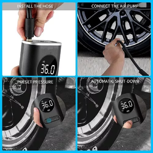 Compresor Aire Portátil Inalámbrico 🚗🏍️🚲