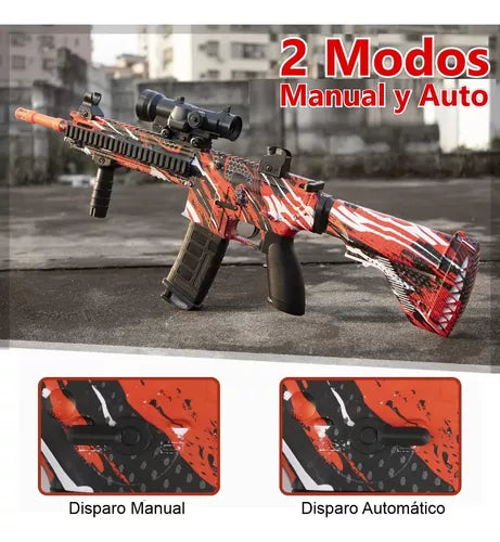 Rifle Hidrogel M416 Laser Linterna Mira