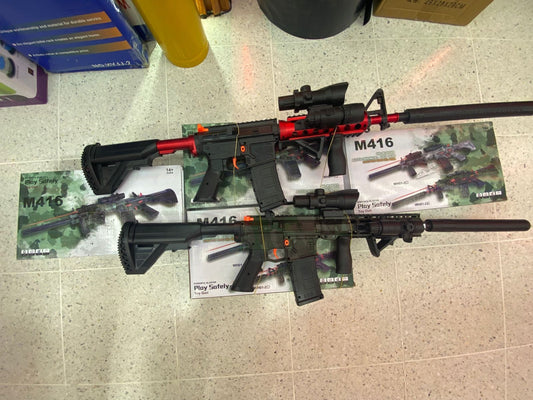 Rifle Hidrogel M416 Laser Linterna Mira