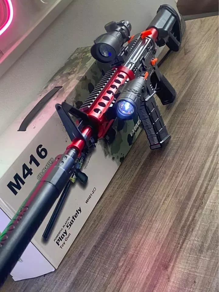 Rifle Hidrogel M416 Laser Linterna Mira